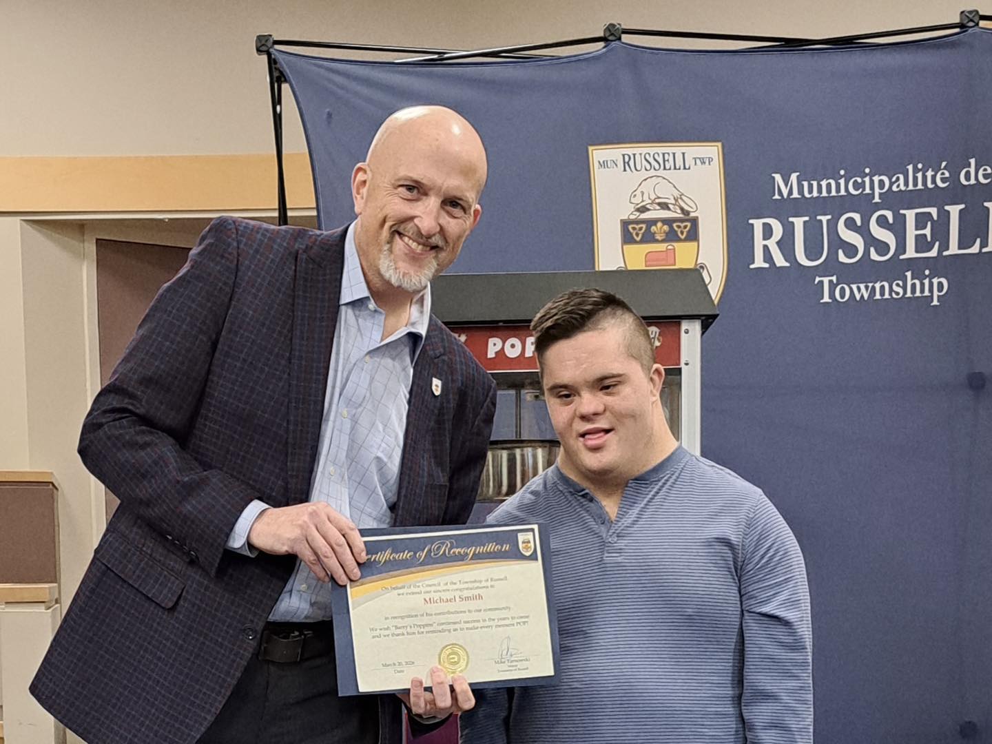 ACTGV_Michael Smith recognized for popcorn business success in Russell PHOTO 1