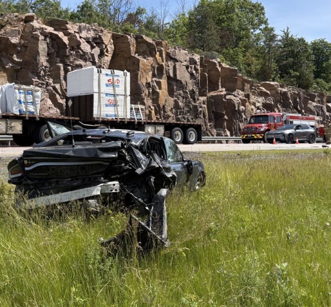 OPP vehicle struck by someone failing to move over 2