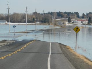 The flooding along the region’s roads, pictured above, occurred in early April, when the flood season began. Further flooding is possible as the Ottawa River continues to rise .(Photo archives)