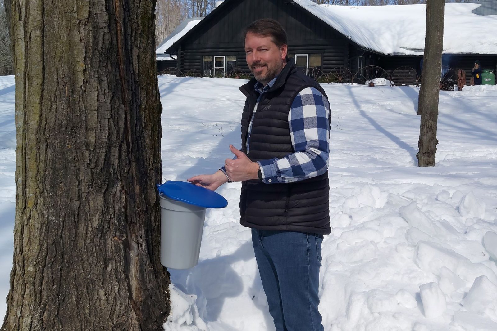 Celebrating the first tapping of maple syrup season