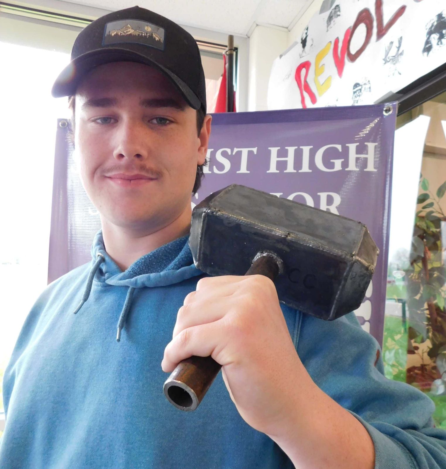 Young welder creates his own Hammer of Thor