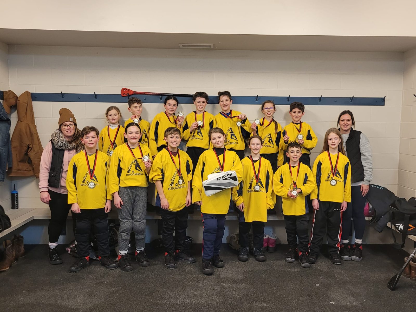 Russell broomball teams bring home gold