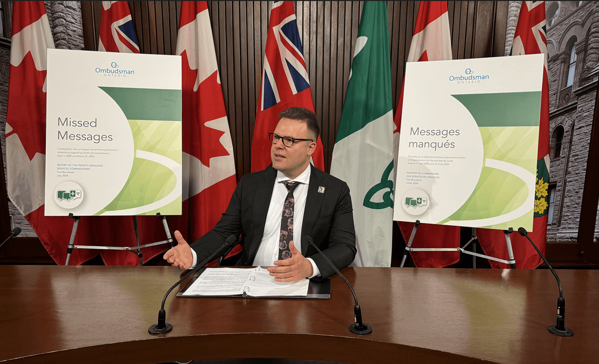 Le commissaire réprimande l’Ontario pour son manque de publicité bilingue